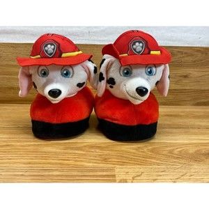 Nikelodeon Pow Patrol Marshals Kids Dalmatians Puppies Slippers Size: 8
